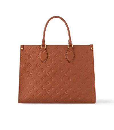 louis vuitton on the go mm monogram empreinte leather cognac 35cm segdc
