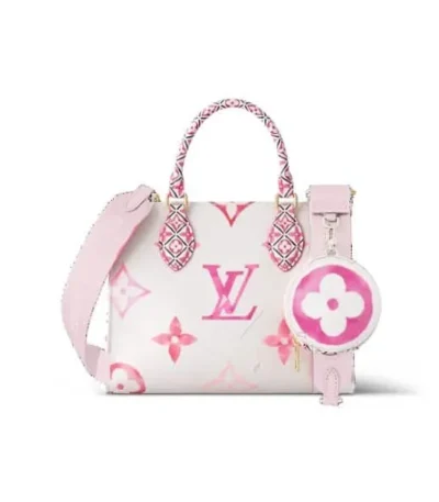 louis vuitton onthego pm bag pink 28cm meatd