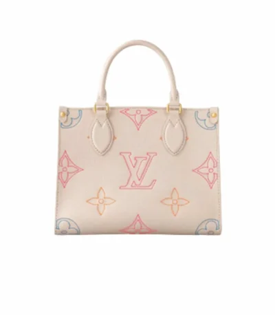 louis vuitton onthego pm handbag beige 25cm u4nwm
