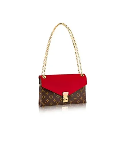 louis vuitton pallas chain canvas monogram shoulder bag red jbafw