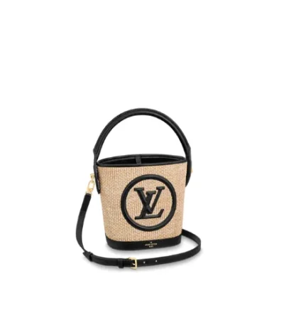 louis vuitton petit bucket black 19cm o33im
