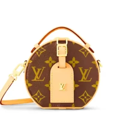 louis vuitton petite boite chapeau beige and brown 13cm lqveg