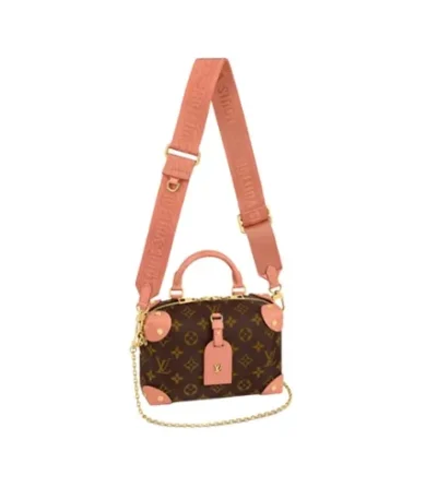 louis vuitton petite malle souple bag monogram pink 20cm kfswq