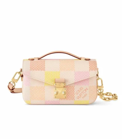 louis vuitton pochette mtis east west damier canvas peach 21cm 89irn
