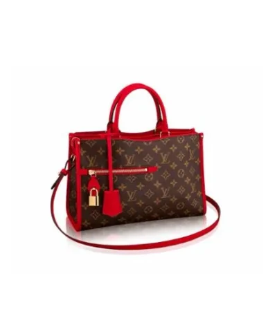 louis vuitton popincourt mm tote bag monogram canvas red vjpuo