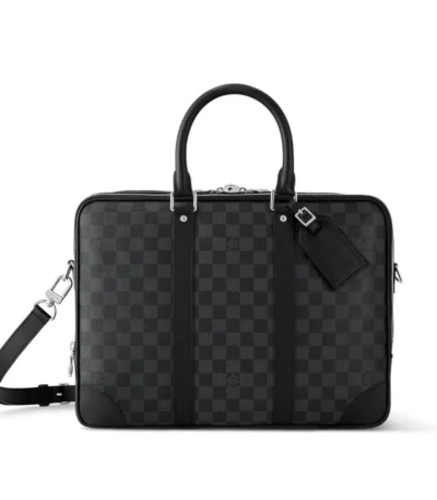 louis vuitton porte documents voyage damier black 37cm 9yca4