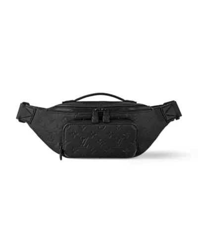 louis vuitton rush bumbag monogram shadow calfskin leather black 31cm 9ccvf