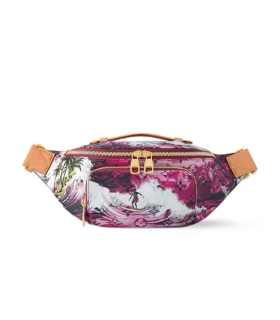 louis vuitton rush bumbag monogram surfin coated canvas pink 33cm e52uw