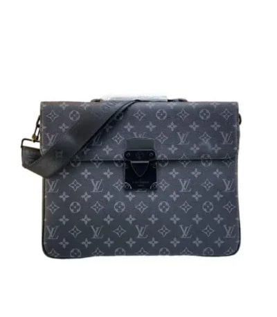 louis vuitton s lock briefcase black 39cm kgrnm