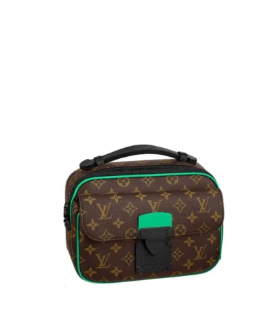 louis vuitton s lock messenger monogram brown and green 24cm l7zd6