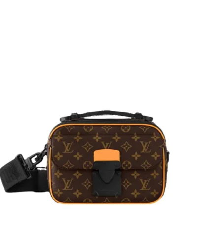 louis vuitton s lock messenger monogram brown and orange 24cm wf8h8
