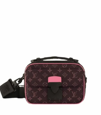 louis vuitton s lock messenger monogram brown and purple 24cm dkfov