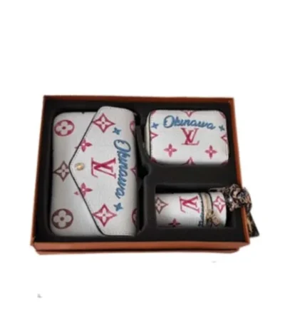 louis vuitton set of 3 items monogram okinawa red 18cm wvfeo