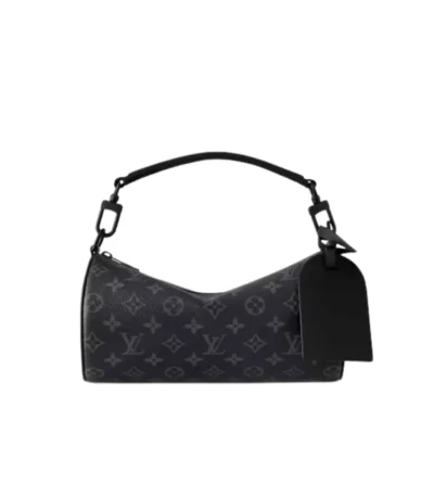louis vuitton soft polochon monogram macassar canvas black 34cm b9n6c