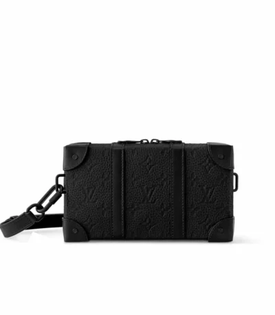 louis vuitton soft trunk wallet monogram taurillon leather black 23cm pqsdv