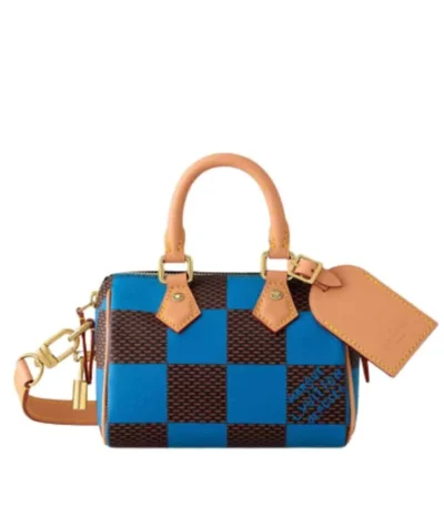 louis vuitton speedy bandoulire 20 damier blue and black 20cm bfvx3