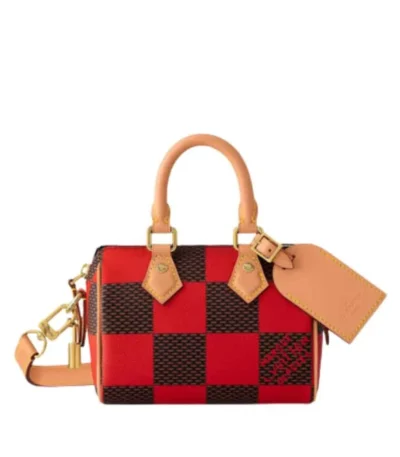 louis vuitton speedy bandoulire 20 damier red and black 20cm zgzfp