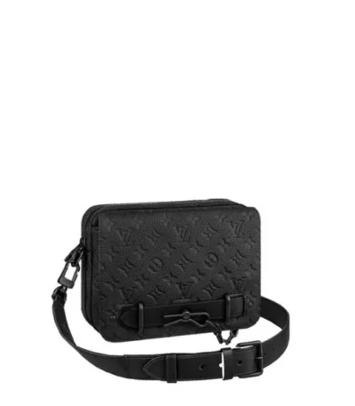 louis vuitton steamer messenger black taurilon monogram 23cm gi3xj