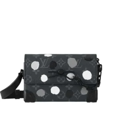 louis vuitton steamer messenger taurillon monogram black and white 20cm nhiyc
