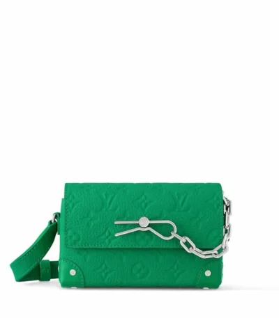 louis vuitton steamer wearable wallet taurillon monogram cowhide leather green 17cm 64lqn