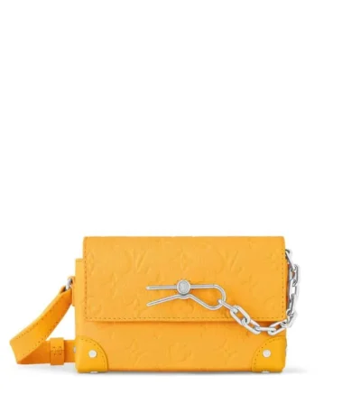 louis vuitton steamer wearable wallet taurillon monogram cowhide leather yellow 17cm jtlwp