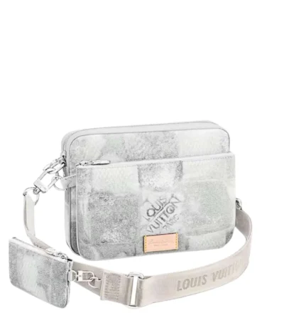 louis vuitton trio messenger damier salt stone grey 25cm cyl83