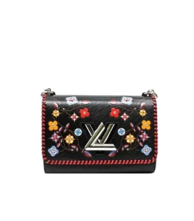 louis vuitton twist bag with flower embrodary black 23cm ucbpf