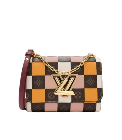 louis vuitton twist mm monogram shoulder bag orange brown 23cm 82vki