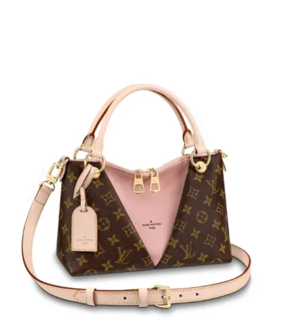 louis vuitton v tote mm brown and pink 36cm ev4al