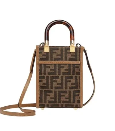 mini sunshine shopper brown ff fabric mini bag 18cm 0hkbn