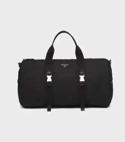prada nylon and saffiano leather duffle bag fy0yd