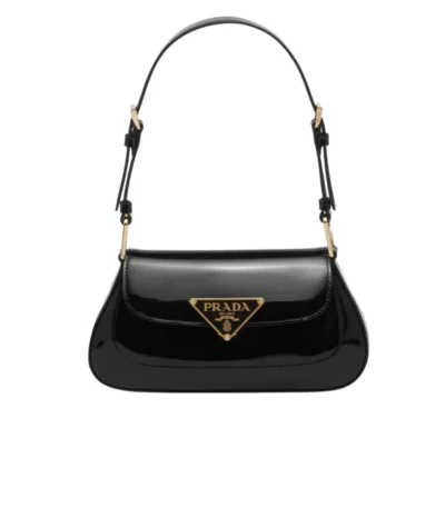 prada patent leather shoulder bag in cherry black 25cm md0ly