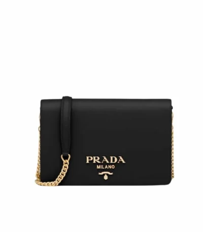 prada saffiano leather mini bag black 22cm xmh28
