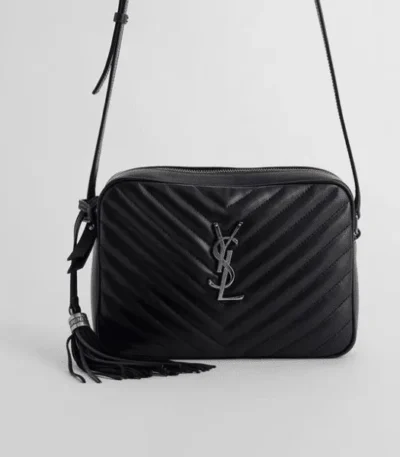 saint laurent lou camera bag in quilted black silver leather 23cm xd9j6