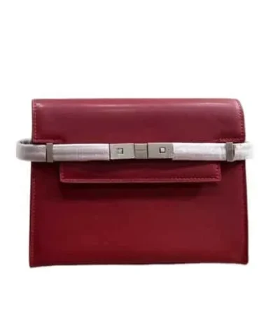 saint laurent manhattan shoulder bag in box saint laurent leather red silver 25cm wscdp