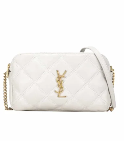 saint laurent mini becky double zip bag white 20cm q7twz