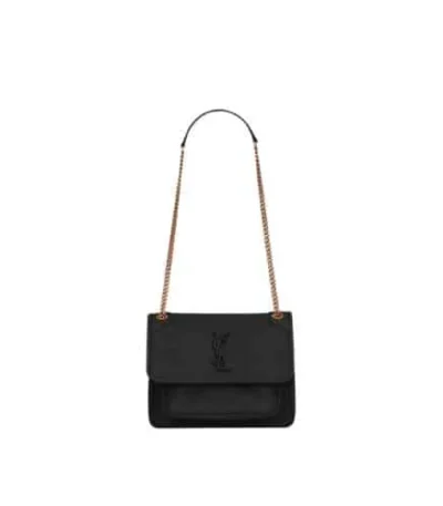 saint laurent niki baby chain bag in black lambskin 8aemk