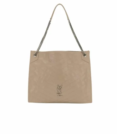 saint laurent niki crinkled effect shopping tote bag khaki 35cm e94de
