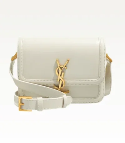 saint laurent solferino medium satchel in box white gold 23cm vua7y