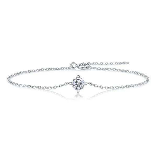 Elegant Minimalist Bracelet in White Gold-Finish S925 Sterling Silver – A Refined, Light Luxury Design for Women