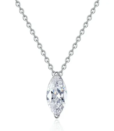 Elegant 1 Carat D Color Moissanite Angel Eye Pendant Necklace in S925 Sterling Silver for Women 1