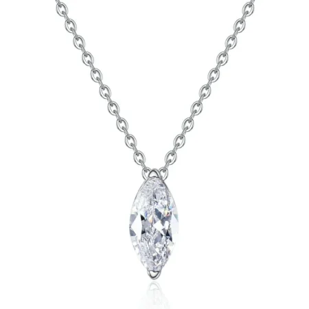 Elegant 1 Carat D Color Moissanite Angel Eye Pendant Necklace in S925 Sterling Silver for Women 1