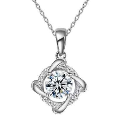 Elegant 1 Carat D Color Moissanite Windmill Pendant Necklace in 925 Sterling Silver for Women 1