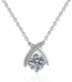 Elegant 1 Carat Fishtail Cross Pendant Necklace in White Gold Plated 925 Sterling Silver 1