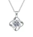 Elegant 1 Carat Four Leaf Clover Pendant Necklace in S925 Sterling Silver for Women 1