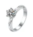 Elegant 1 Carat Moissanite Ring – Classic Crown Setting in Platinum Plated S925 Sterling Silver for Women 1