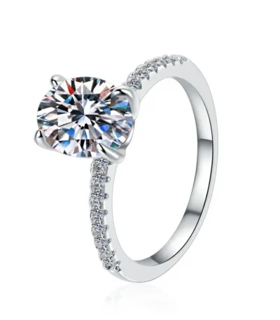 Elegant 2 Carat Oval Zircon Ring – Pigeon Egg Style in 925 Sterling Silver 1