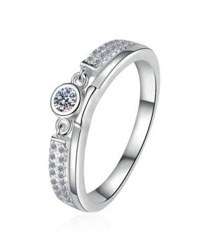 Elegant Beating Heart Ring in White Gold Plated 925 Sterling Silver – A Delicate Refined Design for Women 1