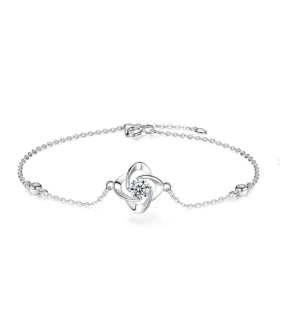 Elegant Lucky Clover Bracelet in White Gold Plated 925 Sterling Silver – A Freshn for Women 1