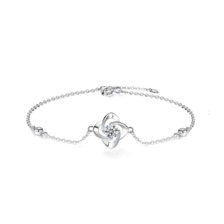 Elegant Lucky Clover Bracelet in White Gold Plated 925 Sterling Silver – A Freshn for Women 1